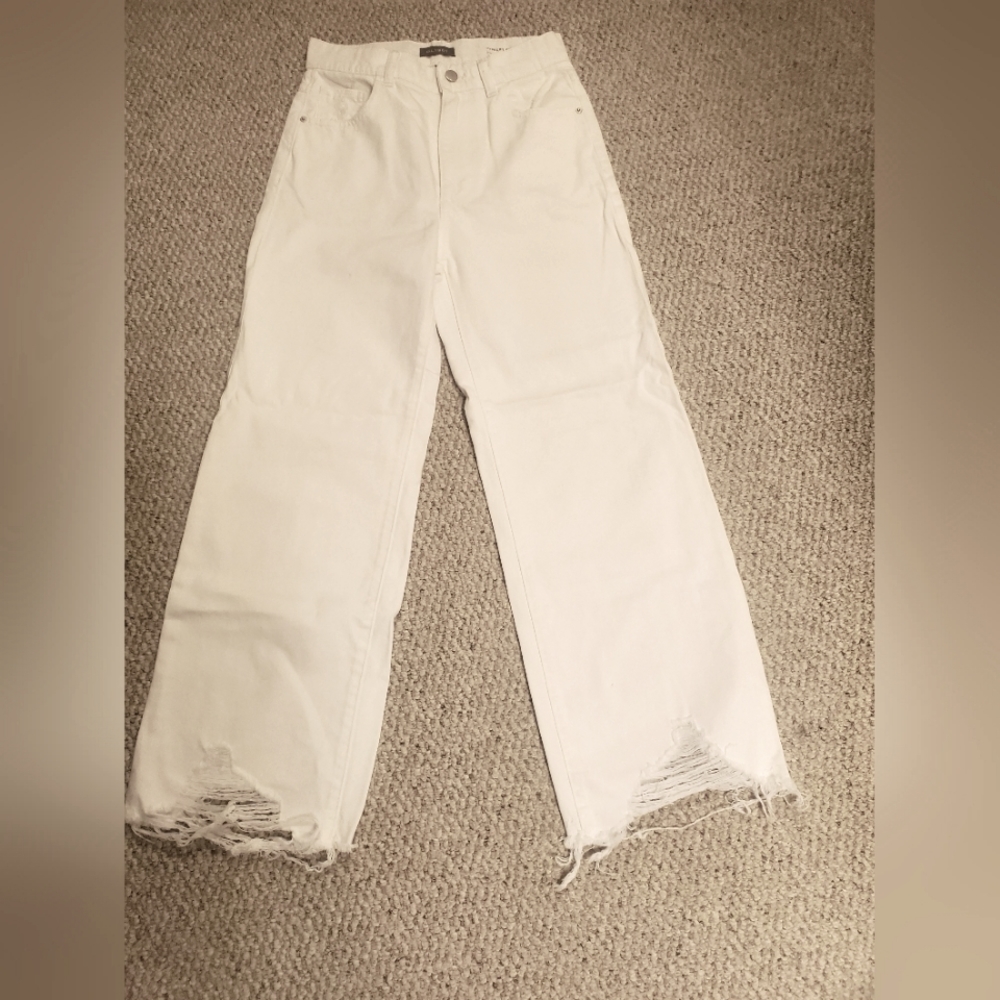 DL 1961 White mid-high rise denim